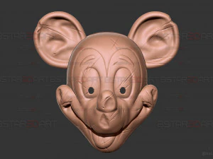 Mickey Mouse Trap Mask - Damaged Version - Halloween Cosplay 3D Print Model