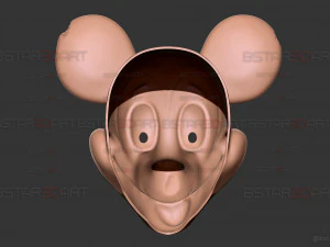 Mickey Mouse Trap Mask - Damaged Version - Halloween Cosplay 3D Print Model