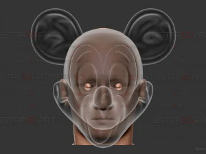 Mickey Mouse Trap Mask - Damaged Version - Halloween Cosplay 3D Print Model