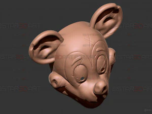 Mickey Mouse Trap Mask - Damaged Version - Halloween Cosplay 3D Print Model