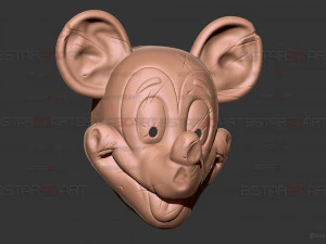 Mickey Mouse Trap Mask - Damaged Version - Halloween Cosplay 3D Print Model