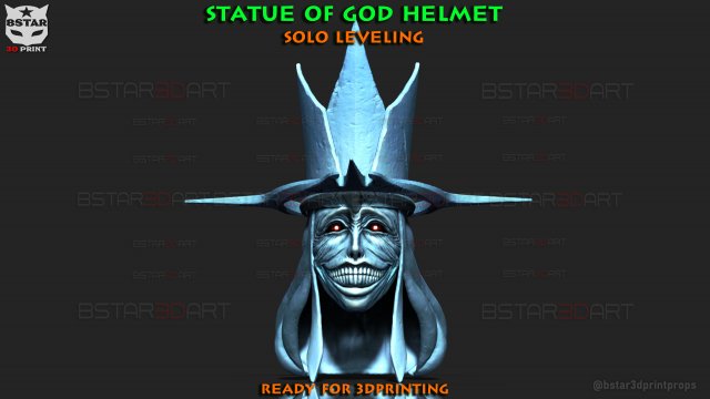 Statue Of God Helmet- Solo Leveling Cosplay 3Dプリントモデル .c4d .max .obj .3ds .fbx .stl .blend 