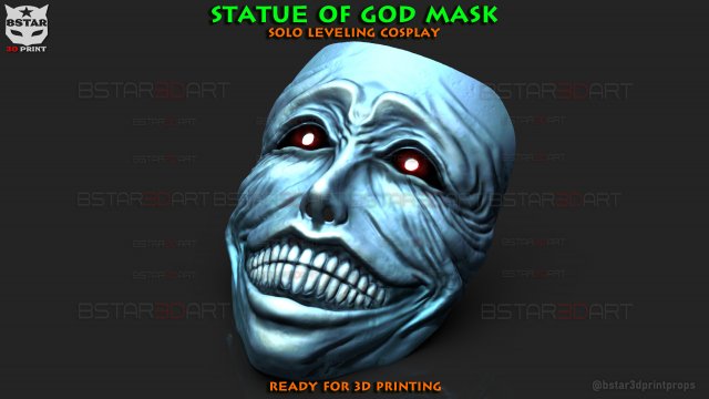 Statue Of God Mask- Solo Leveling Cosplay 3Dプリントモデル .c4d .max .obj .3ds .fbx .stl .blend 