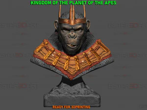 Busto do Reino do Planeta dos Macacos Modelo de Impressão 3D
