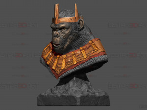 Kingdom of The Planet of The Apes Bust Modello di stampa 3D