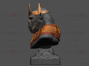 Kingdom of The Planet of The Apes Bust Modello di stampa 3D