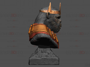 Kingdom of The Planet of The Apes Bust Modello di stampa 3D