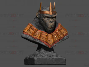 Kingdom of The Planet of The Apes Bust 3D Print Model