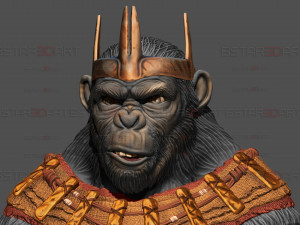 Kingdom of The Planet of The Apes Bust Modello di stampa 3D