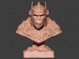 Kingdom of The Planet of The Apes Bust Modello di stampa 3D