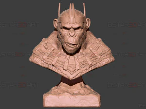 Kingdom of The Planet of The Apes Bust 3D Print Model