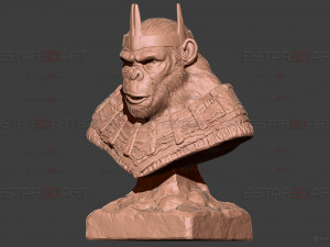 Kingdom of The Planet of The Apes Bust Modello di stampa 3D