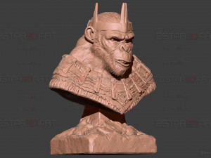 Kingdom of The Planet of The Apes Bust Modello di stampa 3D