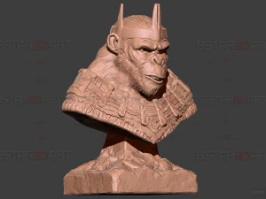 Kingdom of The Planet of The Apes Bust 3D Print Model