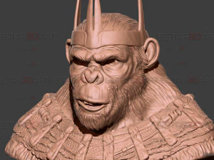 Kingdom of The Planet of The Apes Bust 3D Print Model