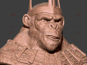 Kingdom of The Planet of The Apes Bust 3D Print Model