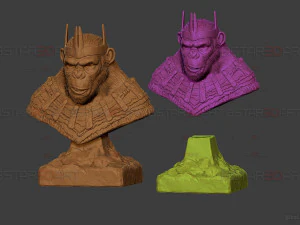 Kingdom of The Planet of The Apes Bust 3D Print Model