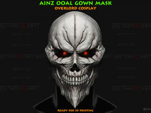Ainz Ooal Gown Mask - OverLord Cosplay 3D Print Model