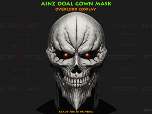 Ainz Ooal Gown Mask - OverLord Cosplay 3D Print Model