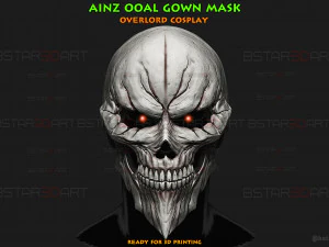 ऐंज ऊल गाउन मास्क - ओवरलॉर्ड कॉसप्ले 3D प्रिंट मॉडल