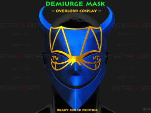 Demiurge Half Mask - OverLord Cosplay 3D Print Model