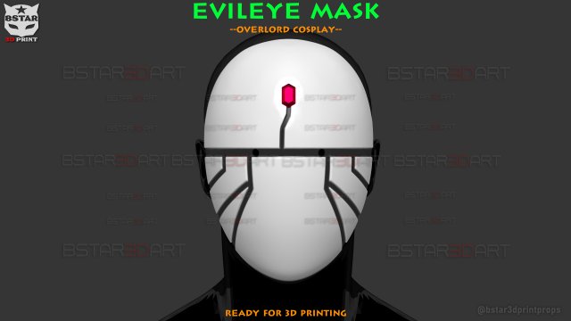 Evileye Half Mask - Overlord Cosplay 3D Print Model .c4d .max .obj .3ds .fbx .stl .blend 