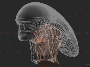Alien Xenomorph Mask Decor Wearable 3D 打印模型