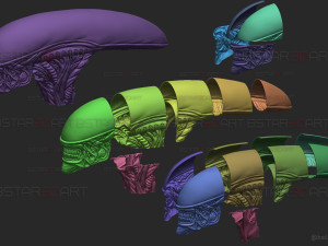 Alien Xenomorph Mask Decor Wearable 3D 打印模型