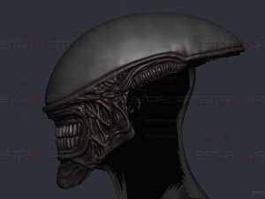 Alien Xenomorph Mask Cosplay 3D Baskı Modeli