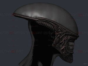 Alien Xenomorph Mask Cosplay 3D Baskı Modeli