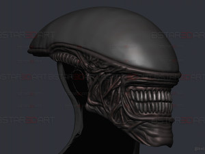 Alien Xenomorph Mask Cosplay 3D Baskı Modeli