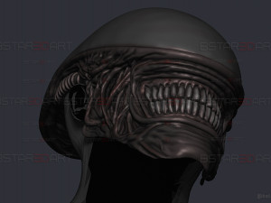 Alien Xenomorph Mask Cosplay 3D Baskı Modeli