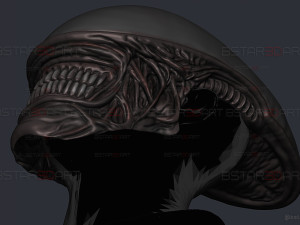 Alien Xenomorph Mask Cosplay 3D Baskı Modeli