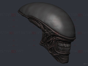 Alien Xenomorph Mask Cosplay 3D Baskı Modeli