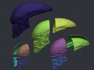 Alien Xenomorph Mask Cosplay 3D Baskı Modeli