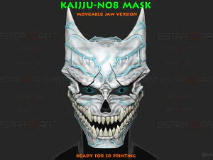Kaiju Nr. 8 Maske &ndash; Version mit beweglichem Kiefer &ndash; Kafka Hibino Cosplay 3D Druckmodell