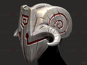 Topeng Juggernaut Dota - Cosplay Halloween Model Cetak 3D