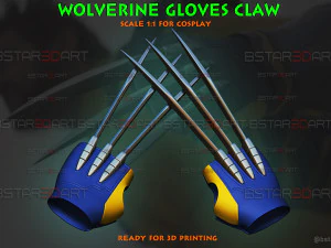 金刚狼手套利爪武器 - 漫威角色扮演 3D 打印模型