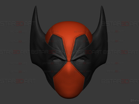 Deadpool X Wolverine Mask - Marvel Comic Cosplay 3D Print Model