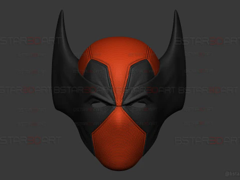 Deadpool X Wolverine Mask - Marvel Comic Cosplay 3D Print Model