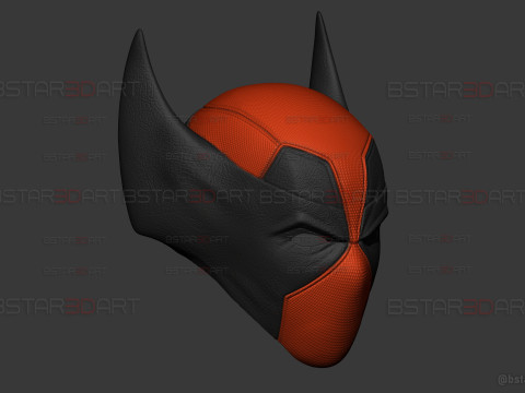 Deadpool X Wolverine Mask - Marvel Comic Cosplay 3D Print Model