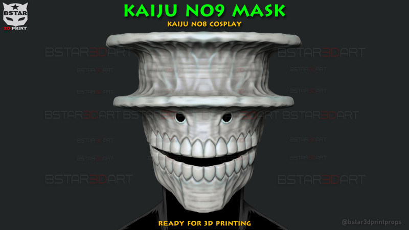 Kaiju No 9 Mask - Kaiju No 8 Anime Cosplay Model Cetak 3D .c4d .max .obj .3ds .fbx .stl .blend 
