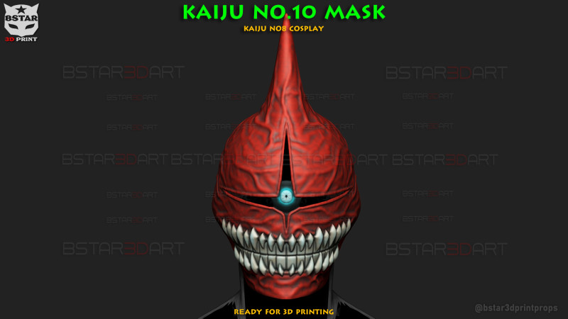 Kaiju No 10 Mask - Kaiju No 8 Anime Cosplay 3D Принт Модель .c4d .max .obj .3ds .fbx .stl .blend 