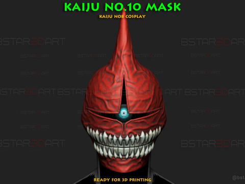 Kaiju No 10 Mask - Kaiju No 8 Anime Cosplay 3D-printmodel