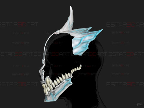 Kaiju No 8 Damaged Mask - Kaiju No 8 Anime Cosplay Model Cetak 3D