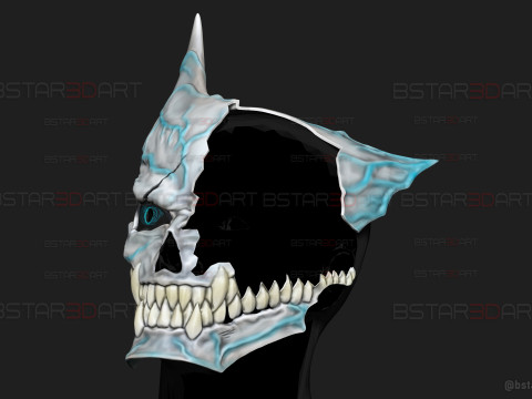 Kaiju No 8 Damaged Mask - Kaiju No 8 Anime Cosplay Model Cetak 3D