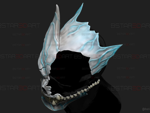Kaiju No 8 Damaged Mask - Kaiju No 8 Anime Cosplay Model Cetak 3D