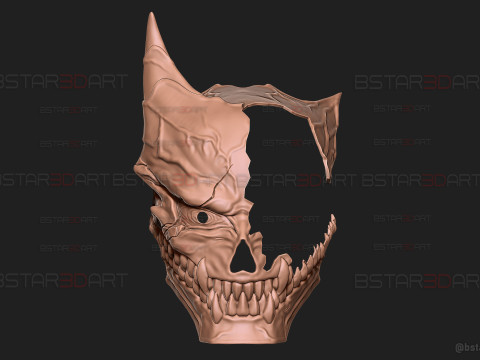 Kaiju No 8 Damaged Mask - Kaiju No 8 Anime Cosplay Model Cetak 3D