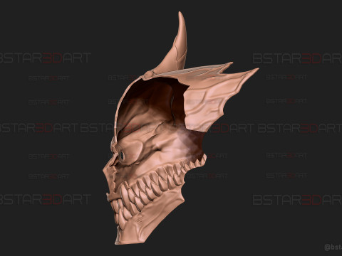 Kaiju No 8 Damaged Mask - Kaiju No 8 Anime Cosplay Model Cetak 3D