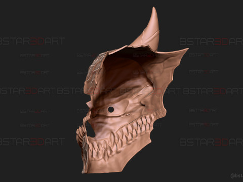 Kaiju No 8 Damaged Mask - Kaiju No 8 Anime Cosplay Model Cetak 3D